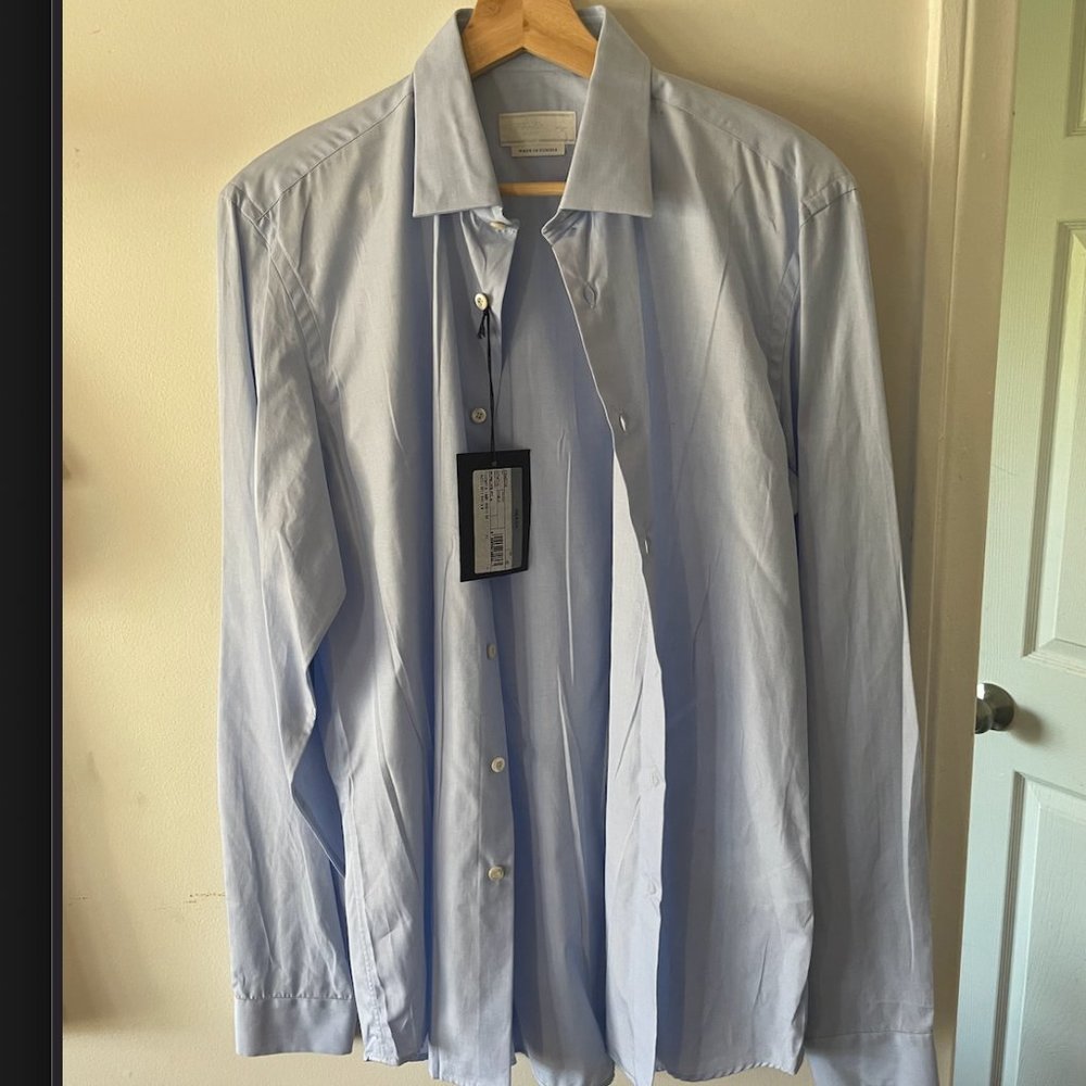 Navy Blue Prada Button Down Dress Shirt